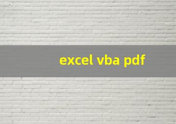 excel vba pdf